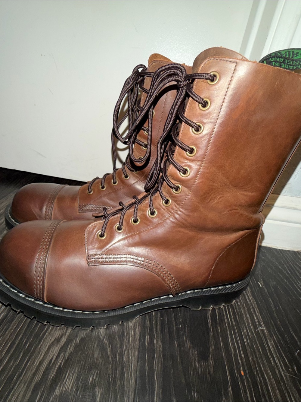 Solovair Gaucho Crazy Horse 11 Eye Steel Toe Derby Boot made in England